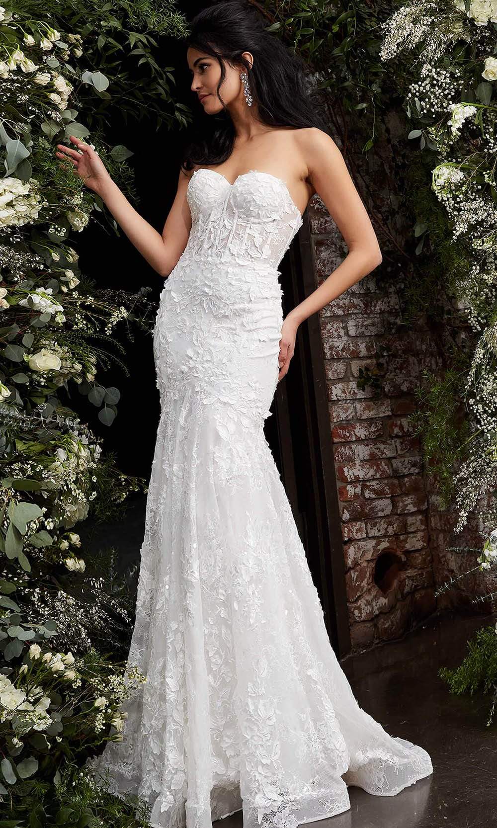 Jovani Bridal - JB02836 Embroidered Strapless Bridal Dress Bridal Dresses