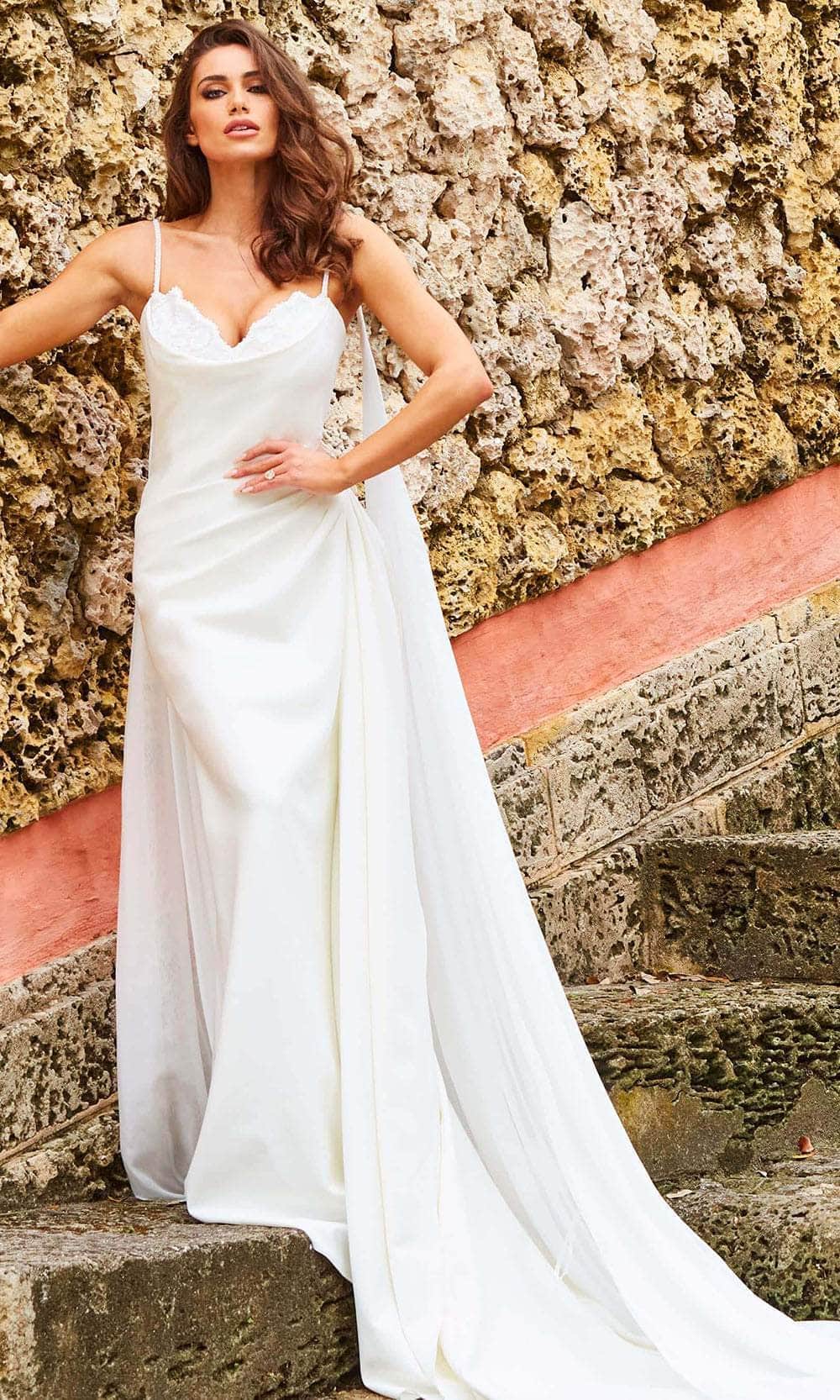Jovani Bridal JB07139 - Sweetheart Bridal Gown with Sashes Bridal Dresses 00 / Off-White