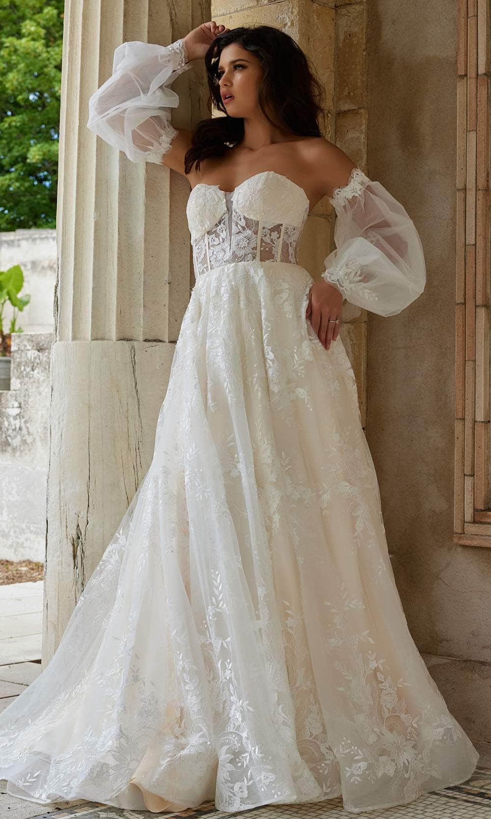 Jovani Bridal JB220004 - Floral Lace Corset Bridal Gown Bridal Dresses