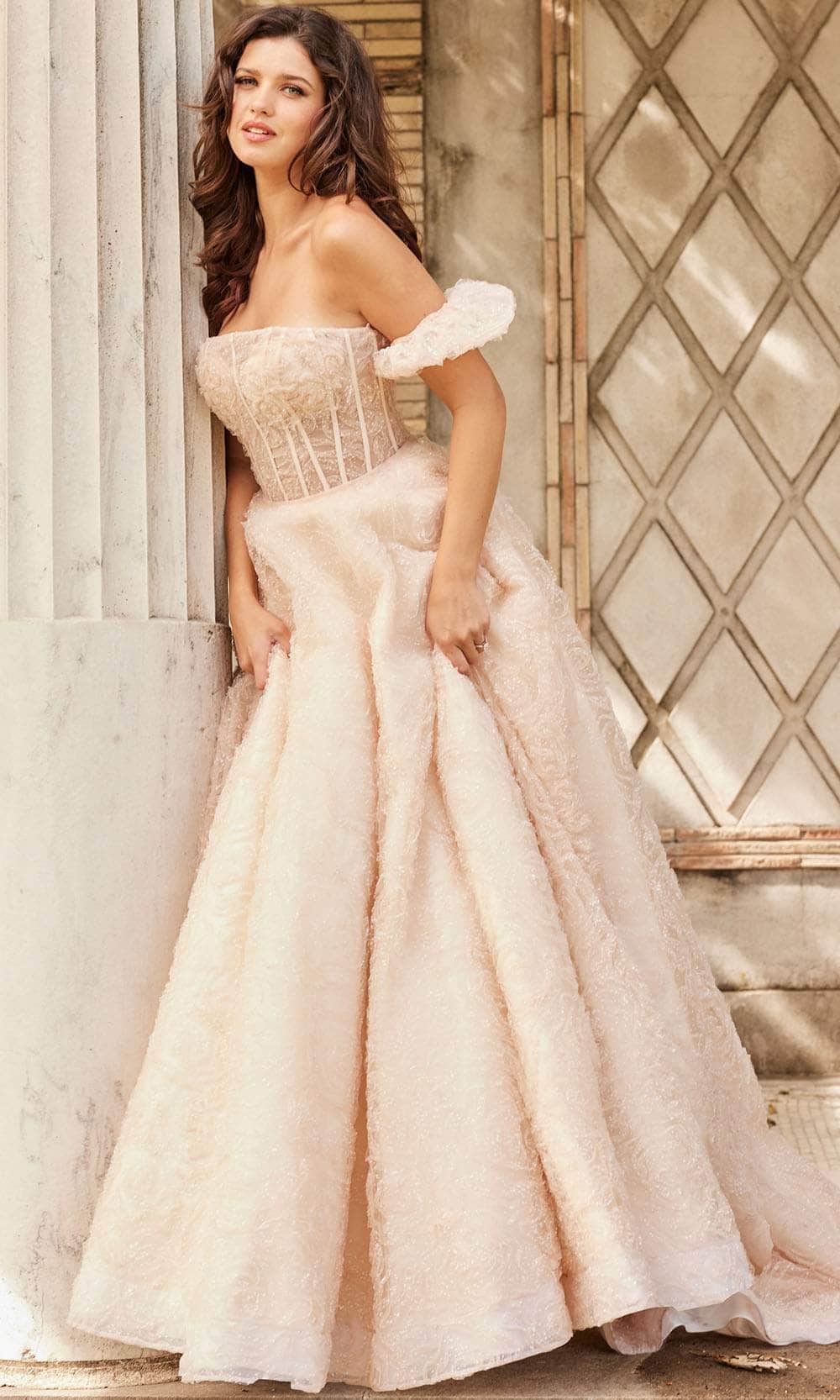 Jovani Bridal JB26341 - Embossed Floral Bridal Gown Bridal Dresses