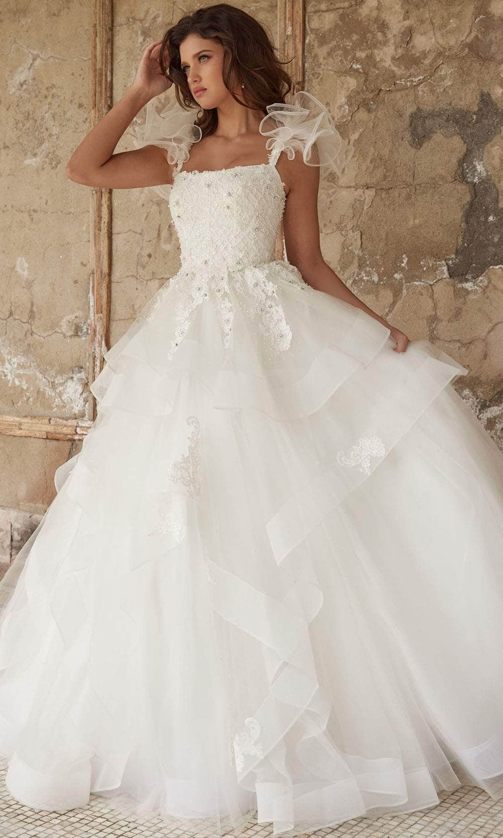 Jovani Bridal JB37575 - Square Ruffled Bridal Ballgown Bridal Dresses