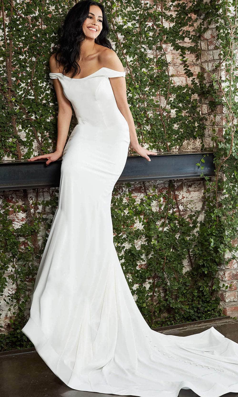 Jovani Bridal S05489 - Scoop Buttons Back Bridal Gown Bridal Dresses