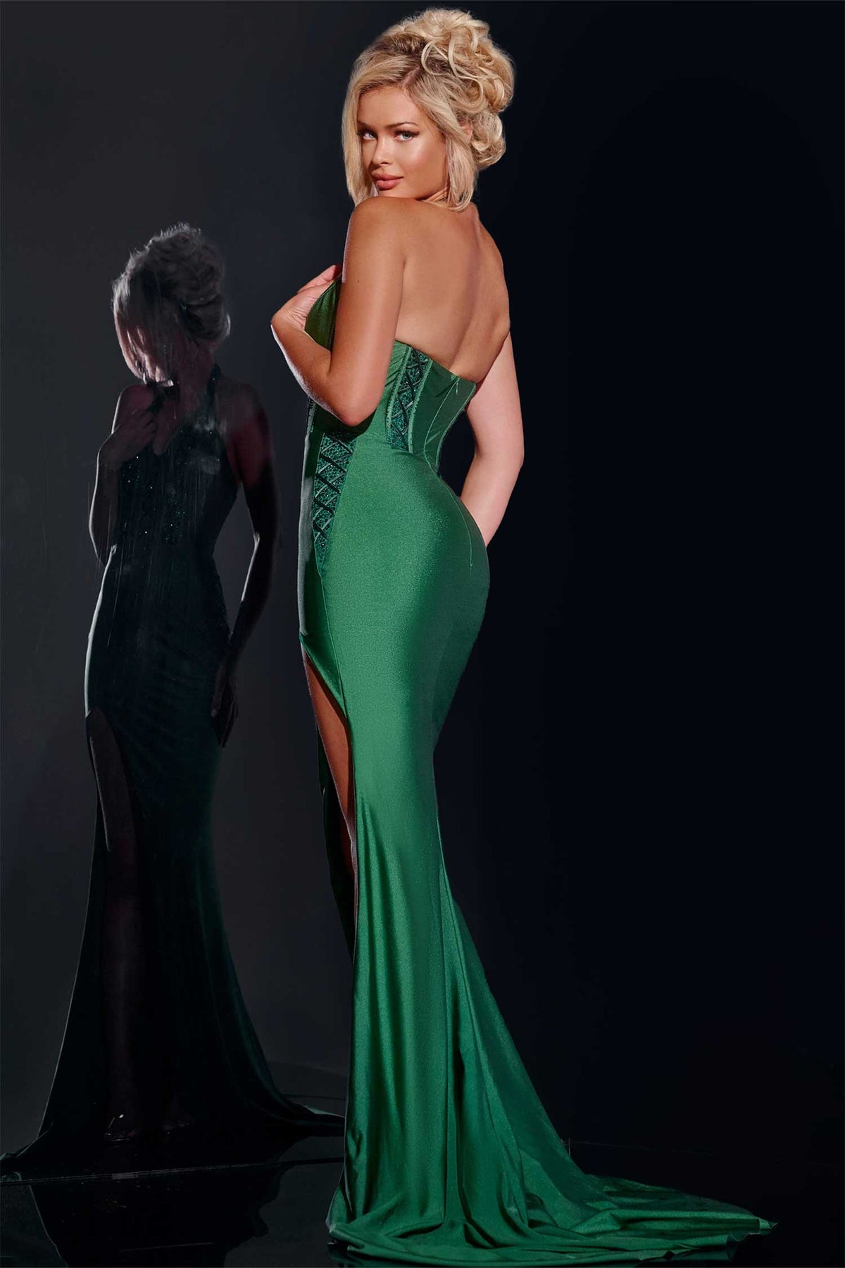 Jovani D5034 - Geometric Halter Prom Dress