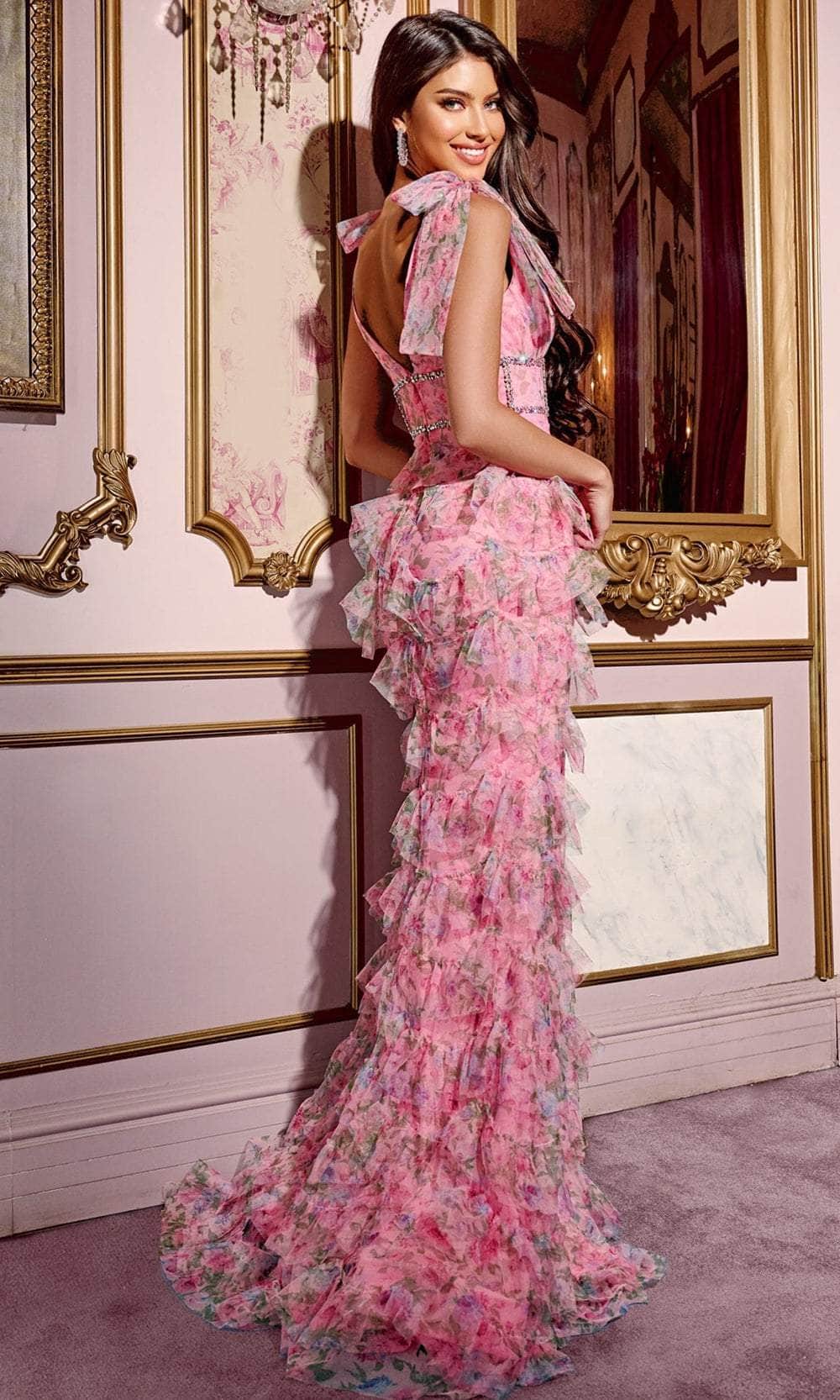 short a line jovani floral print v neck party dress Floral Cocktail Dresses - Short Floral Party & Event Styles