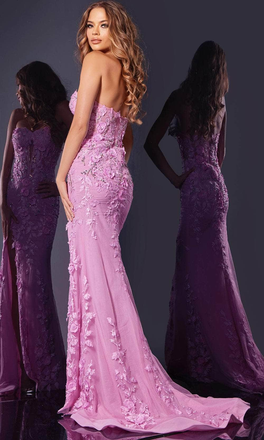 Jovani D5107 - Sweetheart Floral Appliqued Prom Gown Prom Dresses