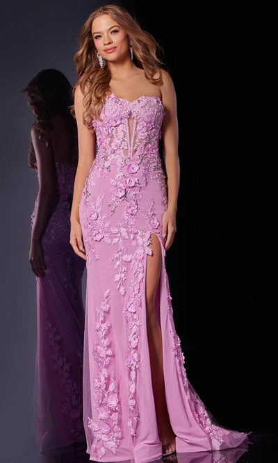 Jovani D5107 - Sweetheart Floral Appliqued Prom Gown Prom Dresses