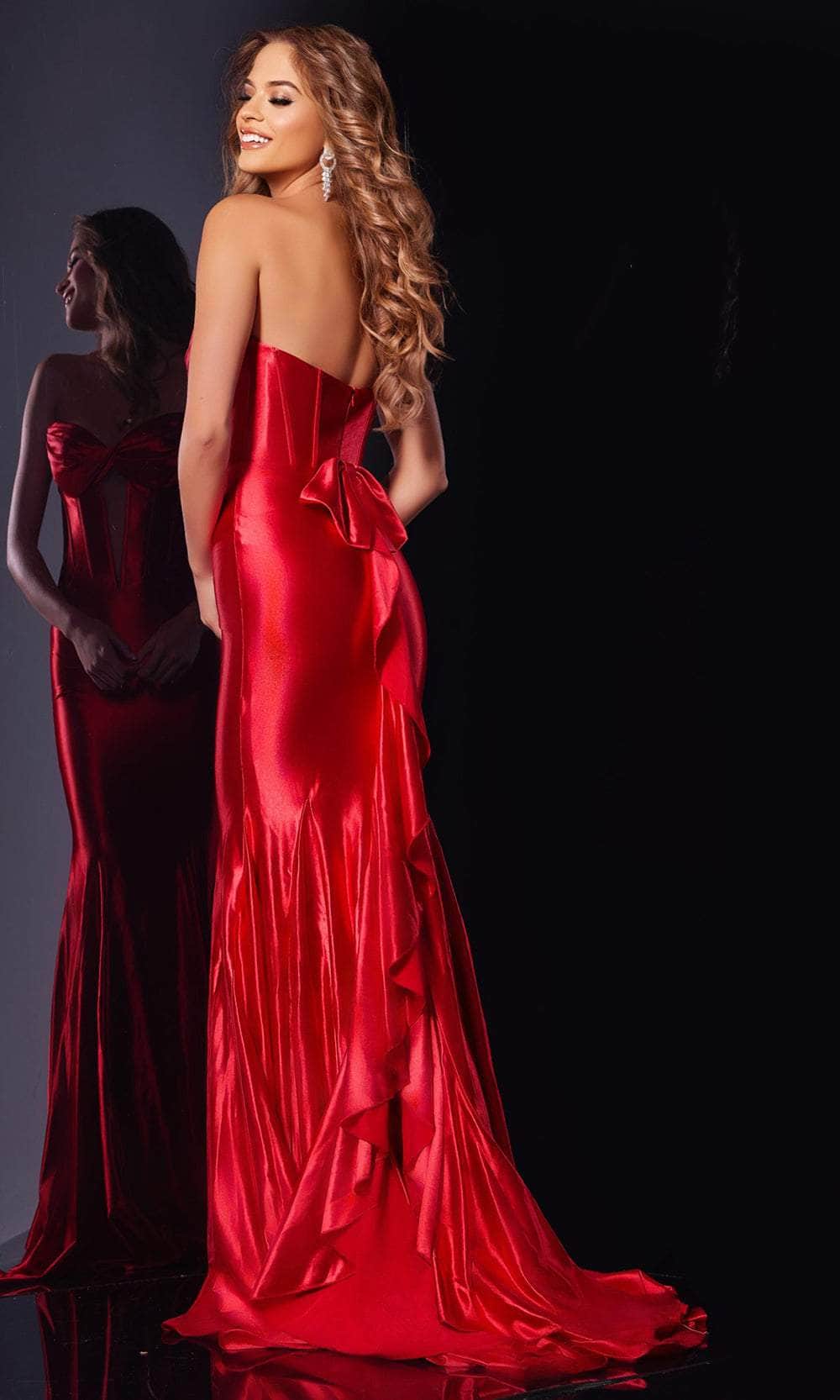 jovani red strapless prom dress Jovani Prom 49780