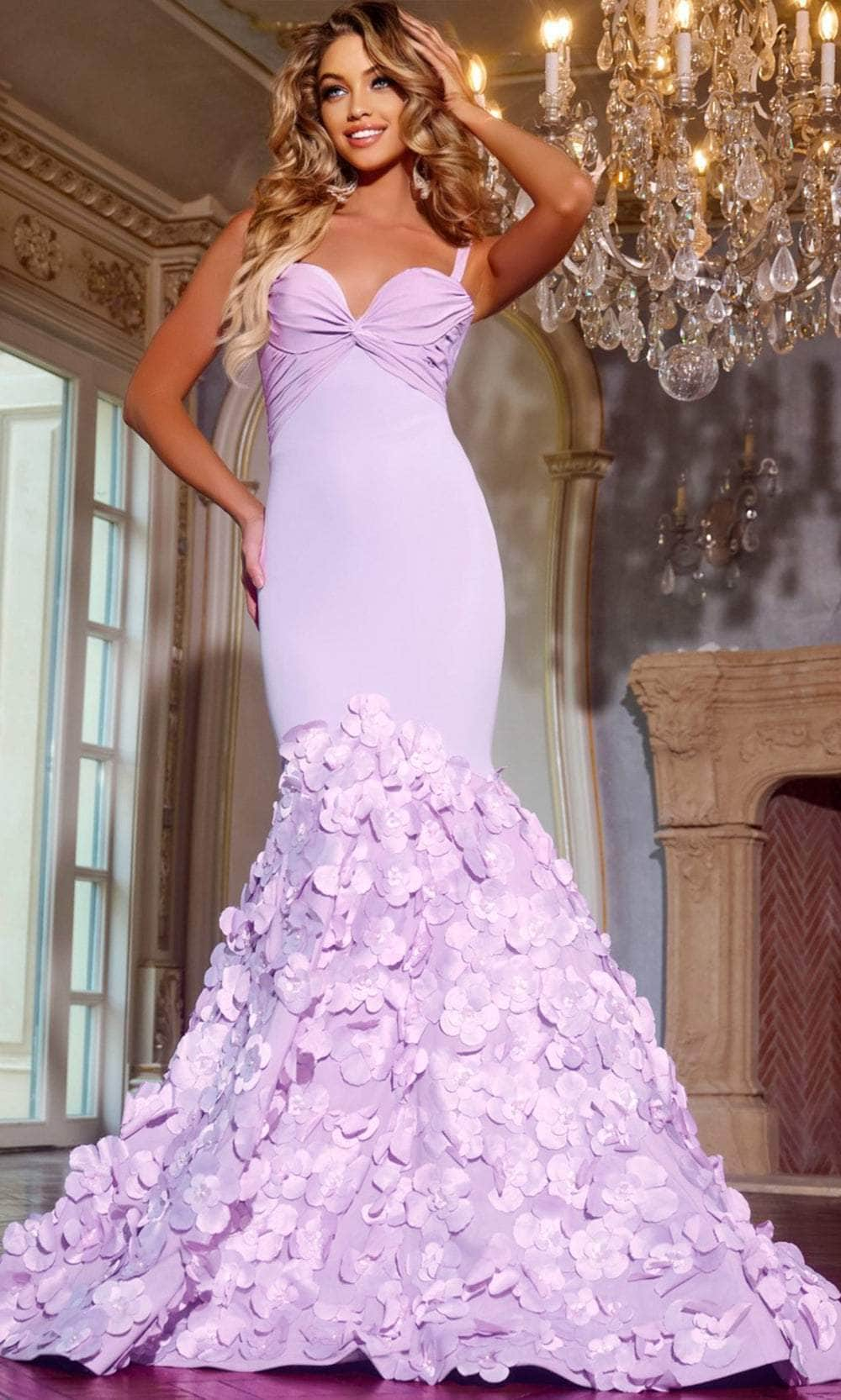 Jovani D5309 - Floral Accented Mermaid Prom Gown Prom Dresses