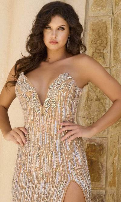 Jovani D5706 - Embellished Strapless Prom Gown Prom Dresses