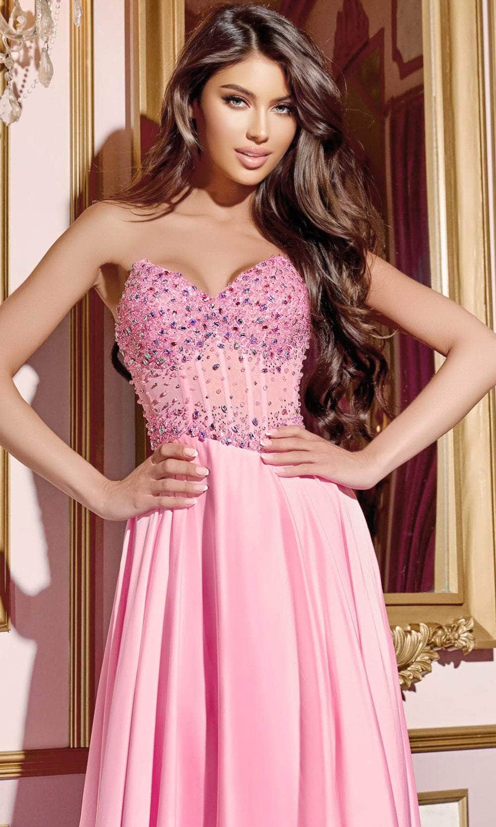 Jovani D6021 - Sweetheart Neck Rhinestone Embellished Prom Gown Jovani D6021 - Sweetheart Neck Rhinestone Embellished Prom Gown