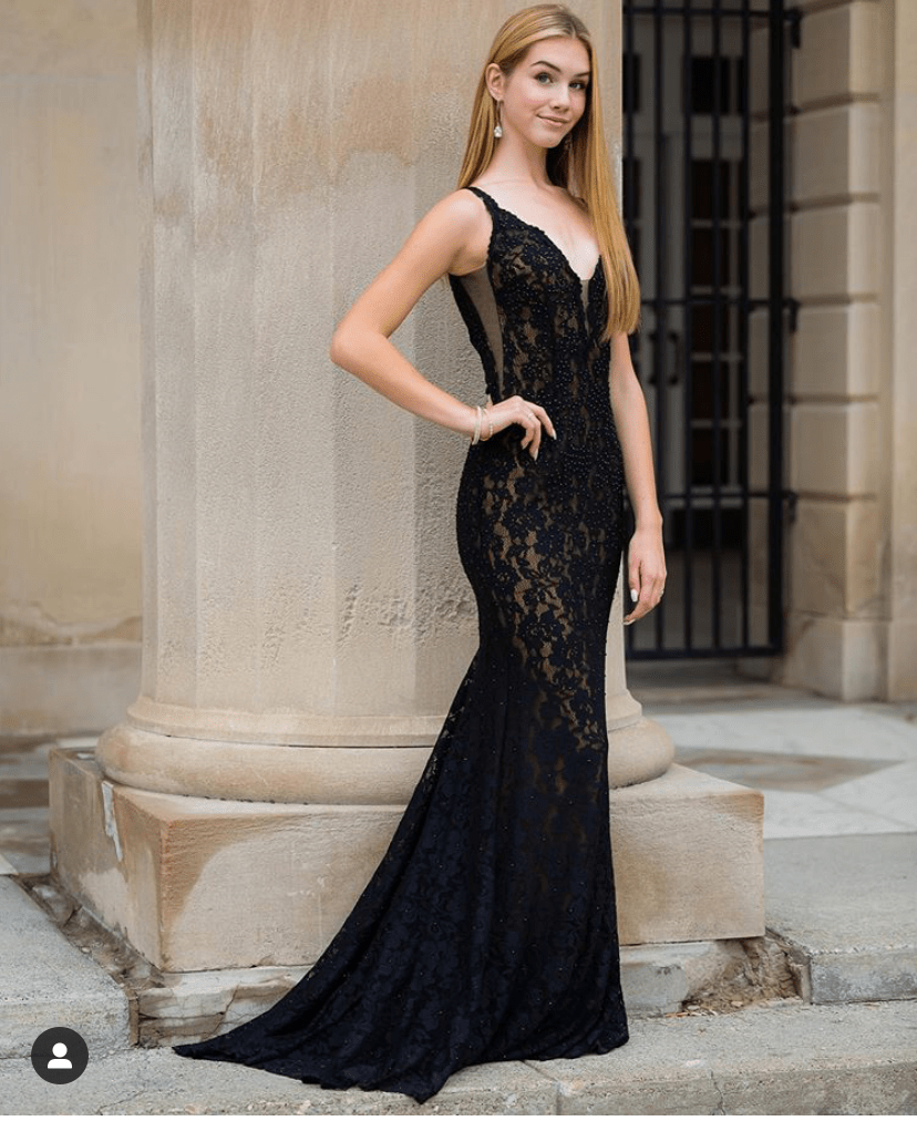 Jovani - Fitted Lace Prom Dress 48994 Prom Dresses 00 / Black