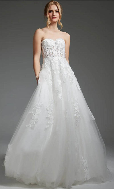 Jovani JB05361 - Strapless Corset Bridal Gown Wedding Dresses 00  Ivory/Ivory