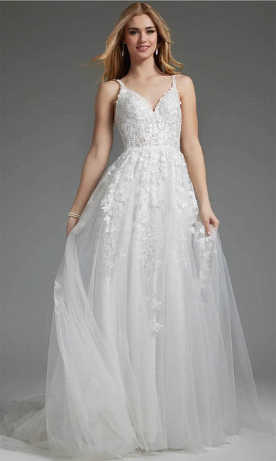 Jovani JB07311 - Embellished Corset Bridal Gown Wedding Dresses 00  Ivory