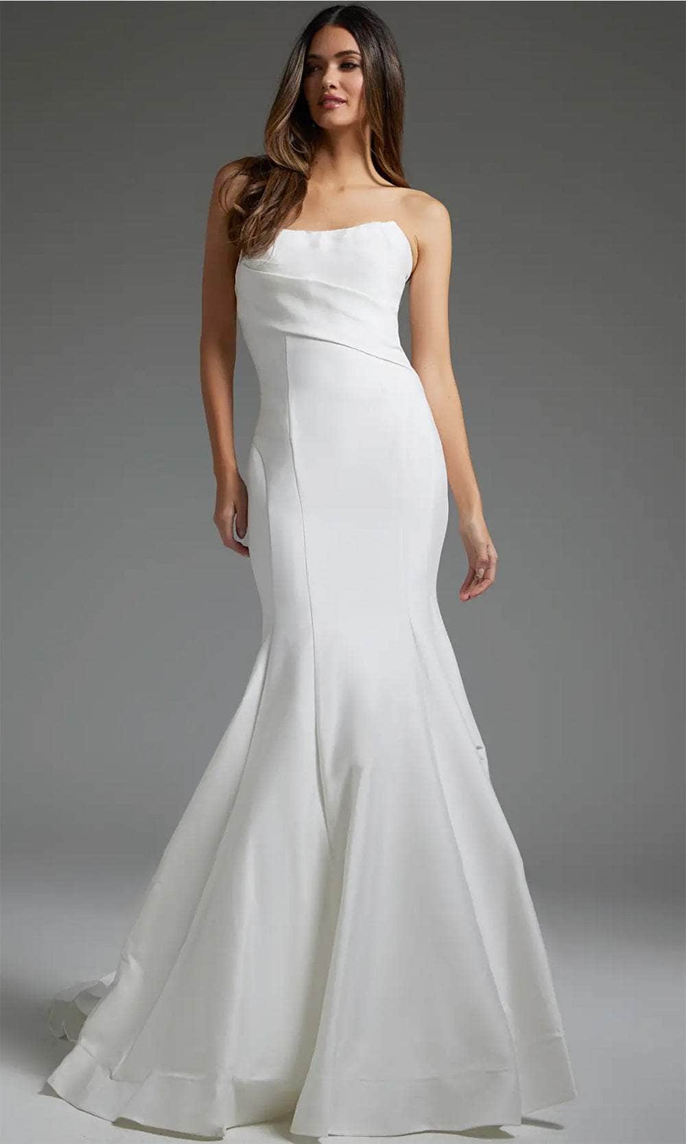Jovani JB24282 - Draped Mermaid Bridal Gown Wedding Dresses 00  White