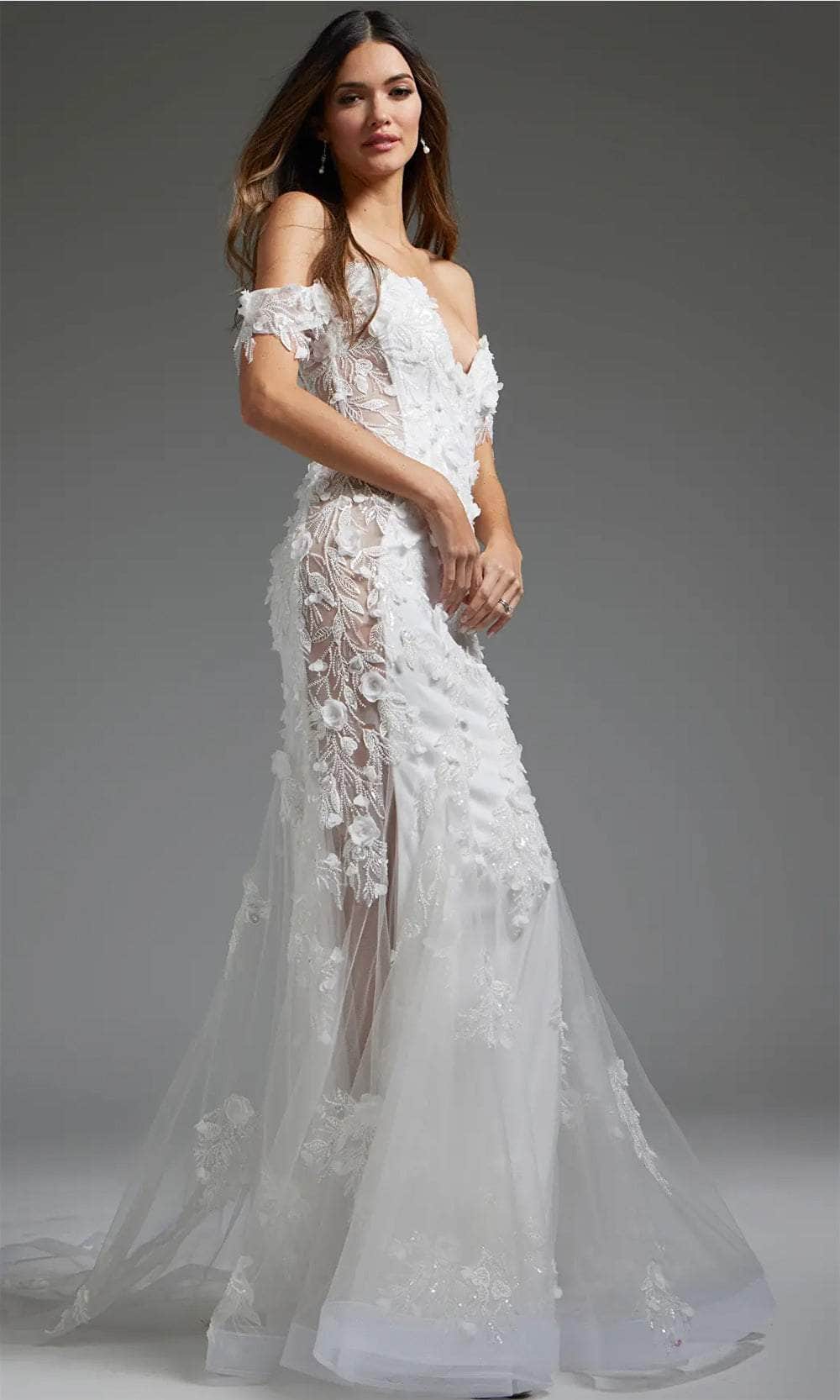 Jovani JB38224 - Illusion Applique Bridal Gown Bridal Dresses