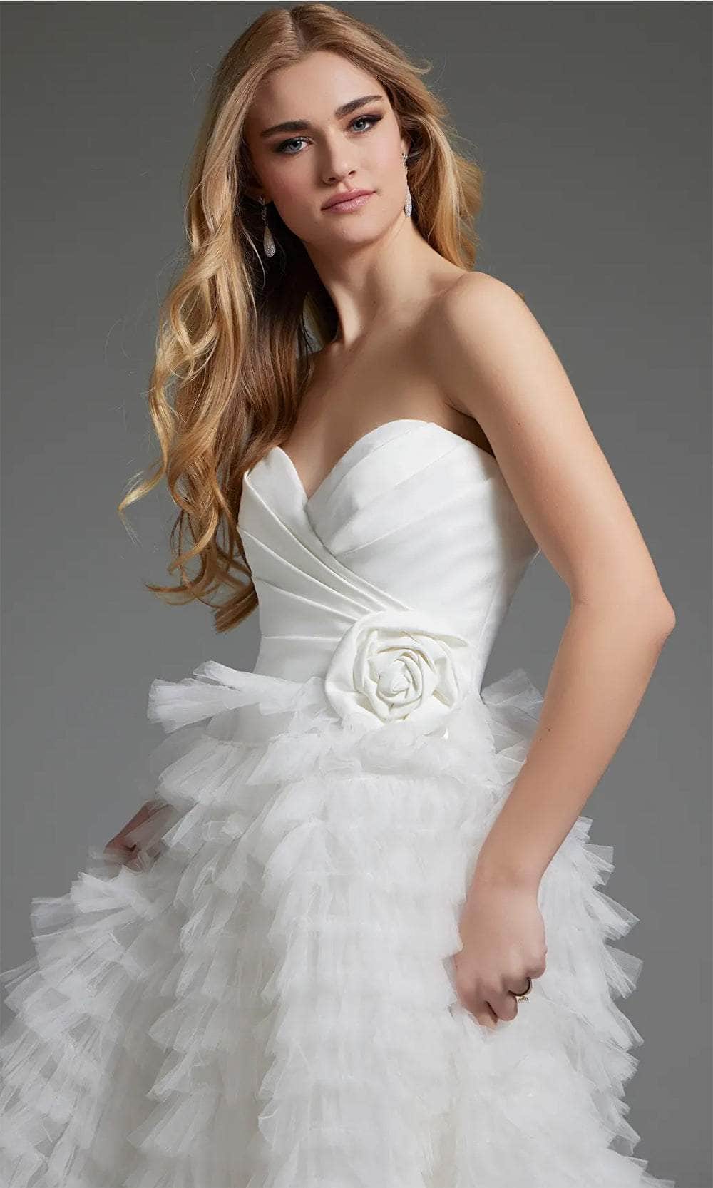Jovani JB38958 - Ruffled A-Line Bridal Gown Bridal Dresses