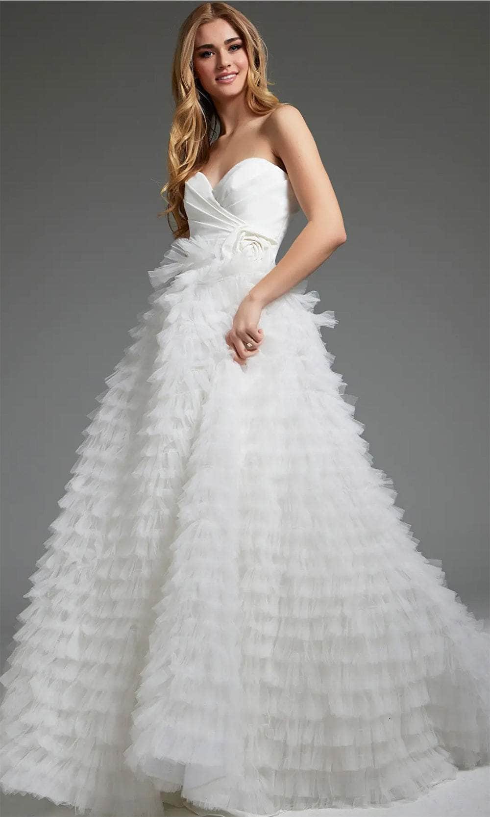 Jovani JB38958 - Rosette Detailed Bridal Gown – ADASA