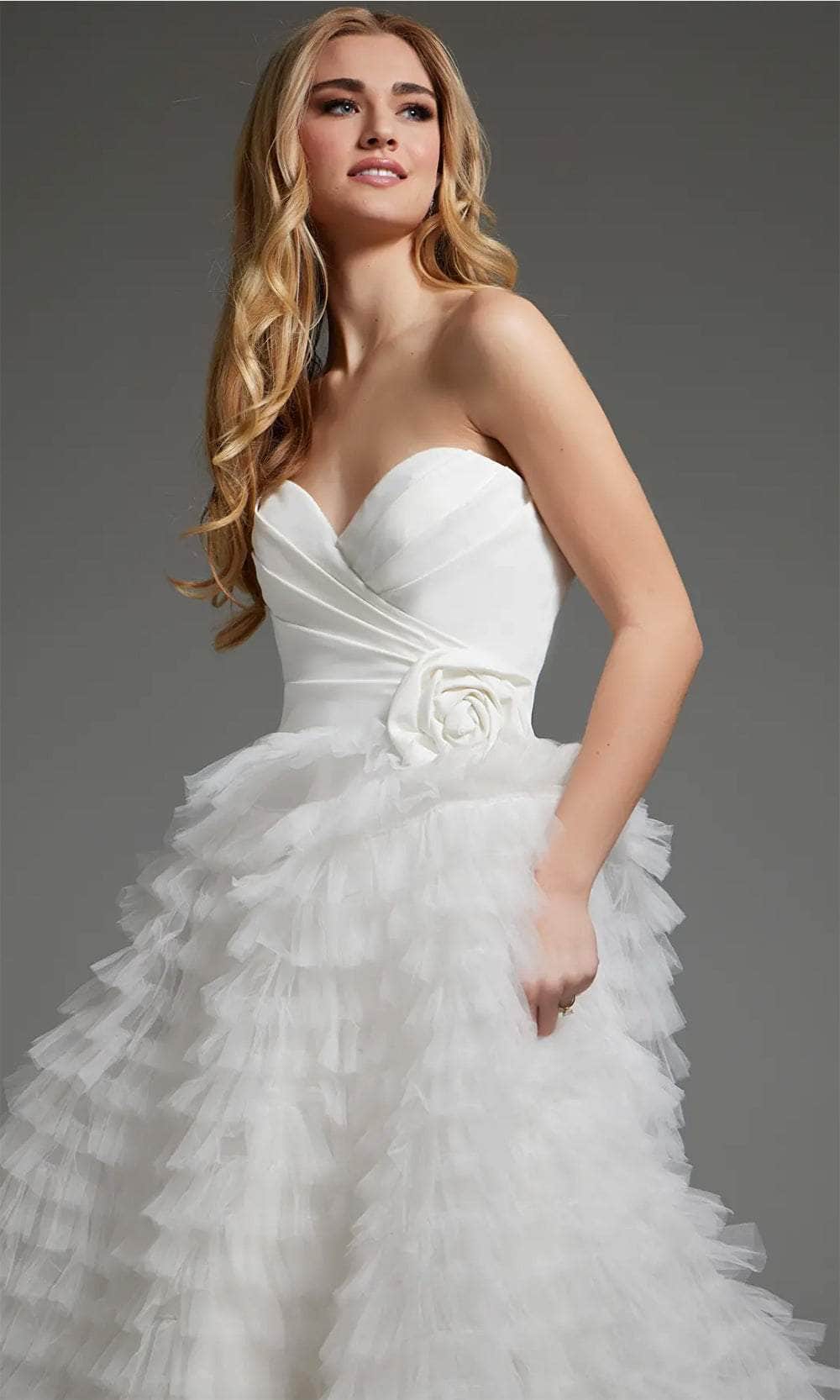 Jovani JB38958 - Ruffled A-Line Bridal Gown Bridal Dresses