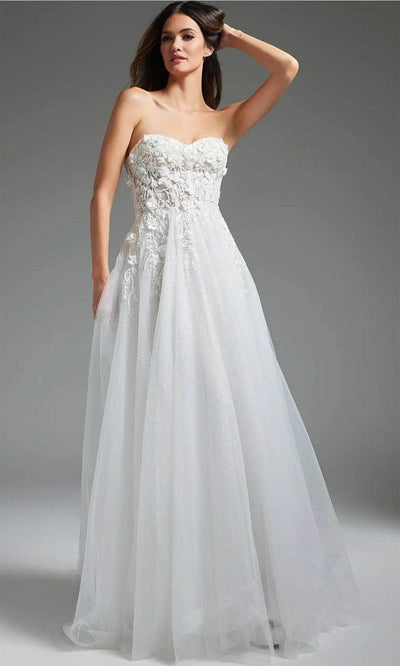 Jovani JB39160 - Applique Corset Bridal Gown Bridal Dresses 00  Off-White
