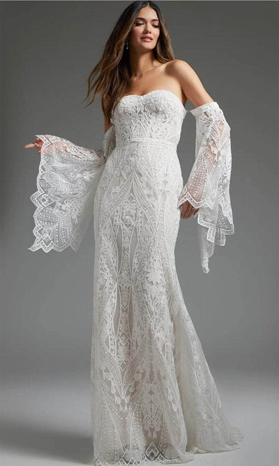 Jovani JB39162 - Detachable Sleeve Bridal Gown Bridal Dresses