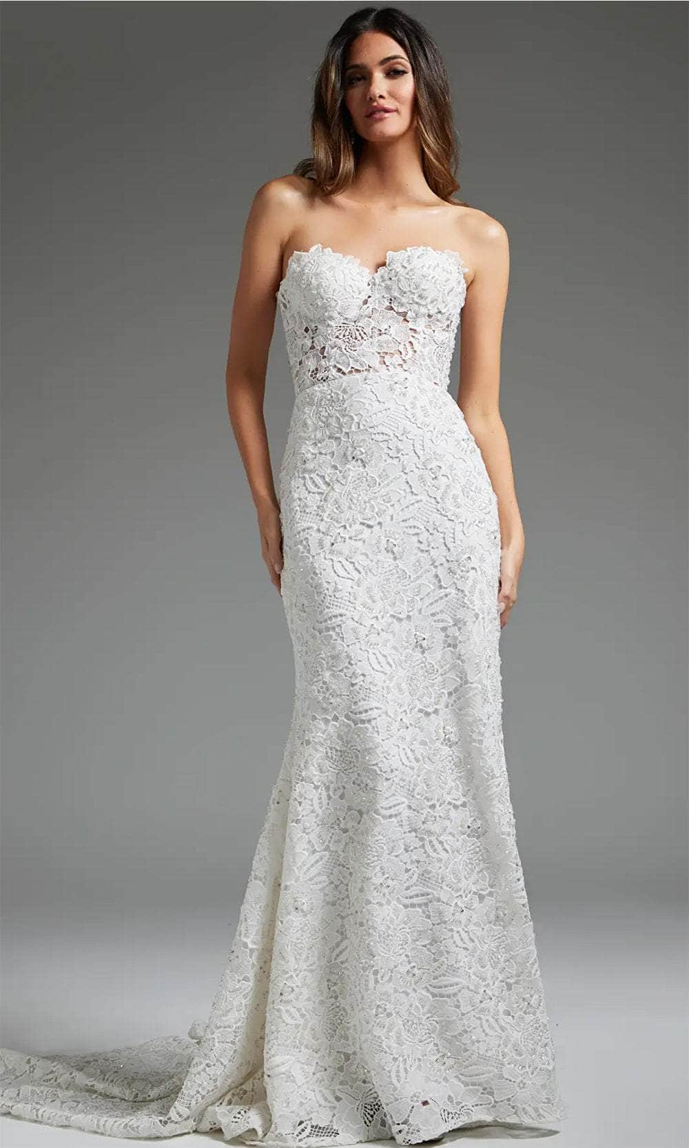 Jovani JB39733 - Lace Mermaid Bridal Gown Bridal Dresses 00  Off-White