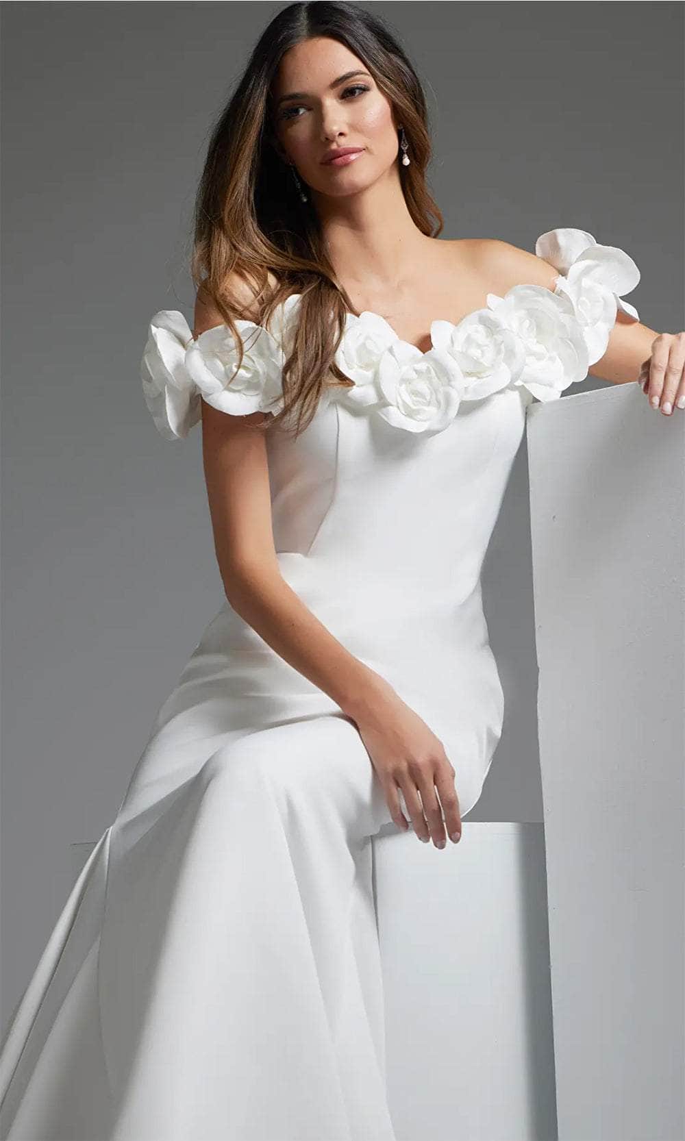 Jovani JB40594 - Rosette Off Shoulder Bridal Gown Bridal Dresses