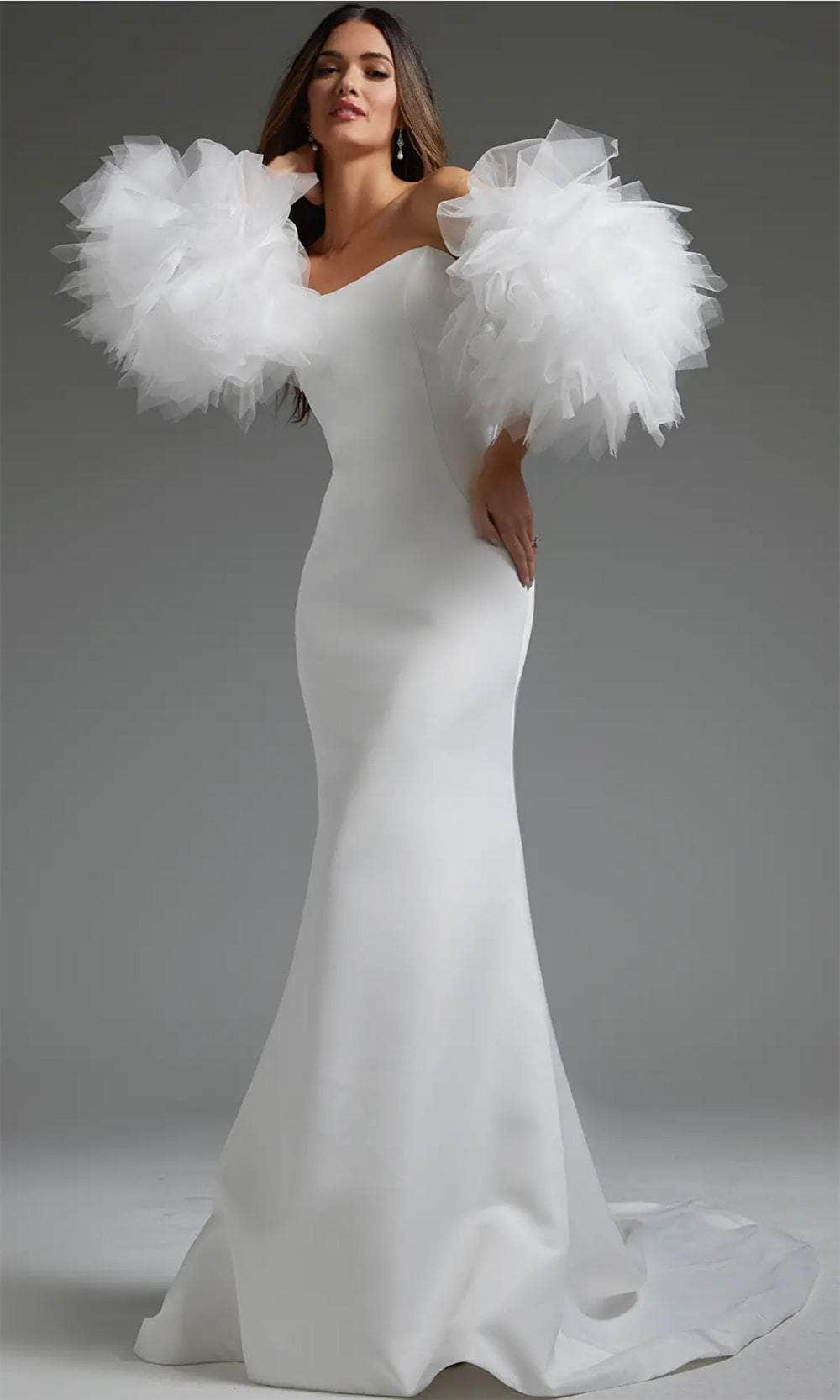 Jovani JB40601 - Strapless Sheath Bridal Gown Bridal Dresses 00  Off-White
