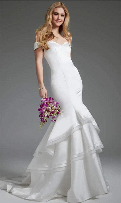 Jovani JB40790 - Tiered Mermaid Bridal Gown Bridal Dresses 00  Off-White