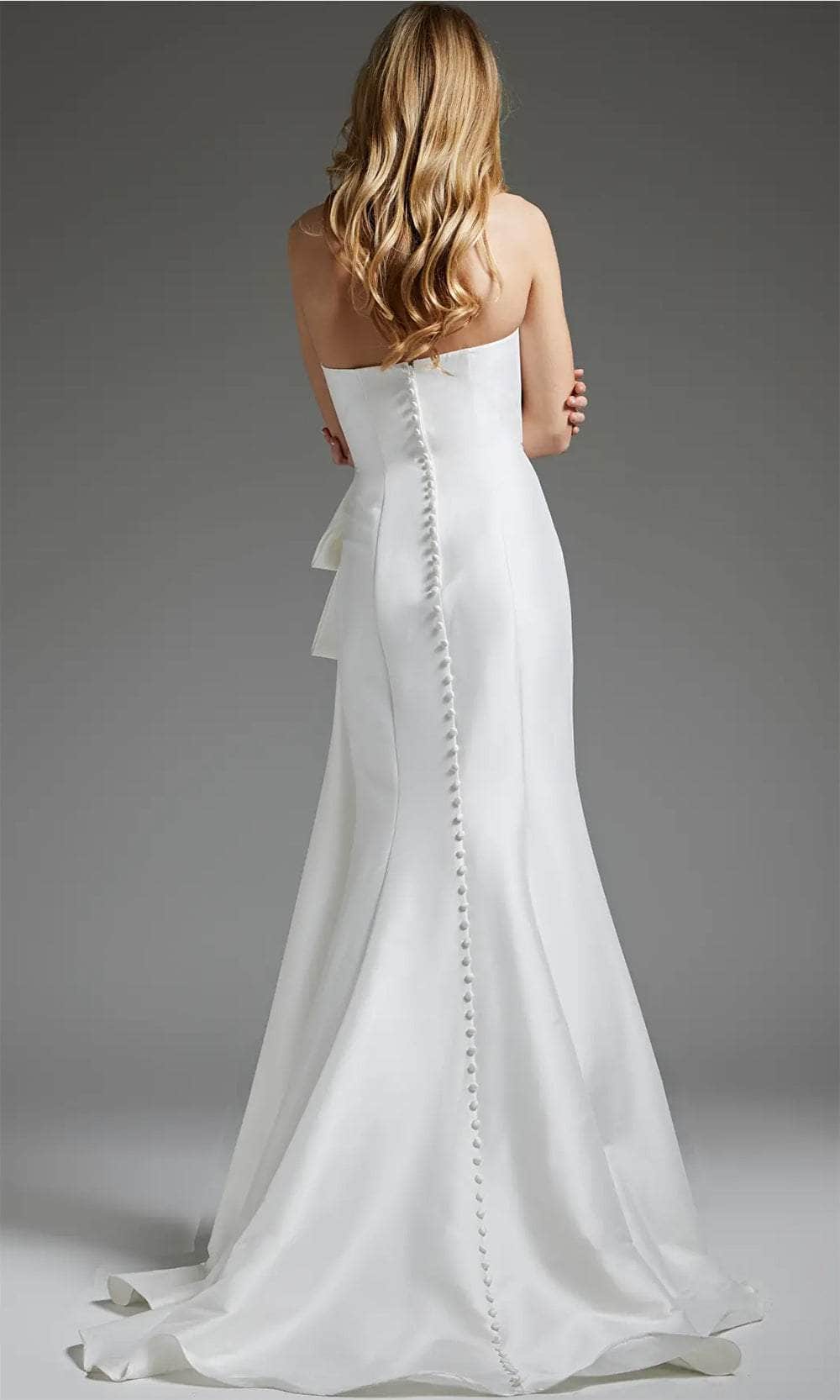 Jovani JB40791 - V-Neck Seamed High Slit Bridal Gown Wedding Dresses