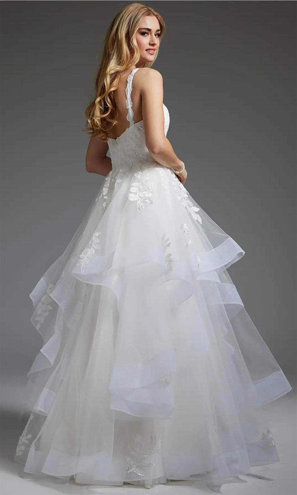 Jovani JB41002 - Plunging Neckline Tulle Bridal Gown  Bridal Dresses