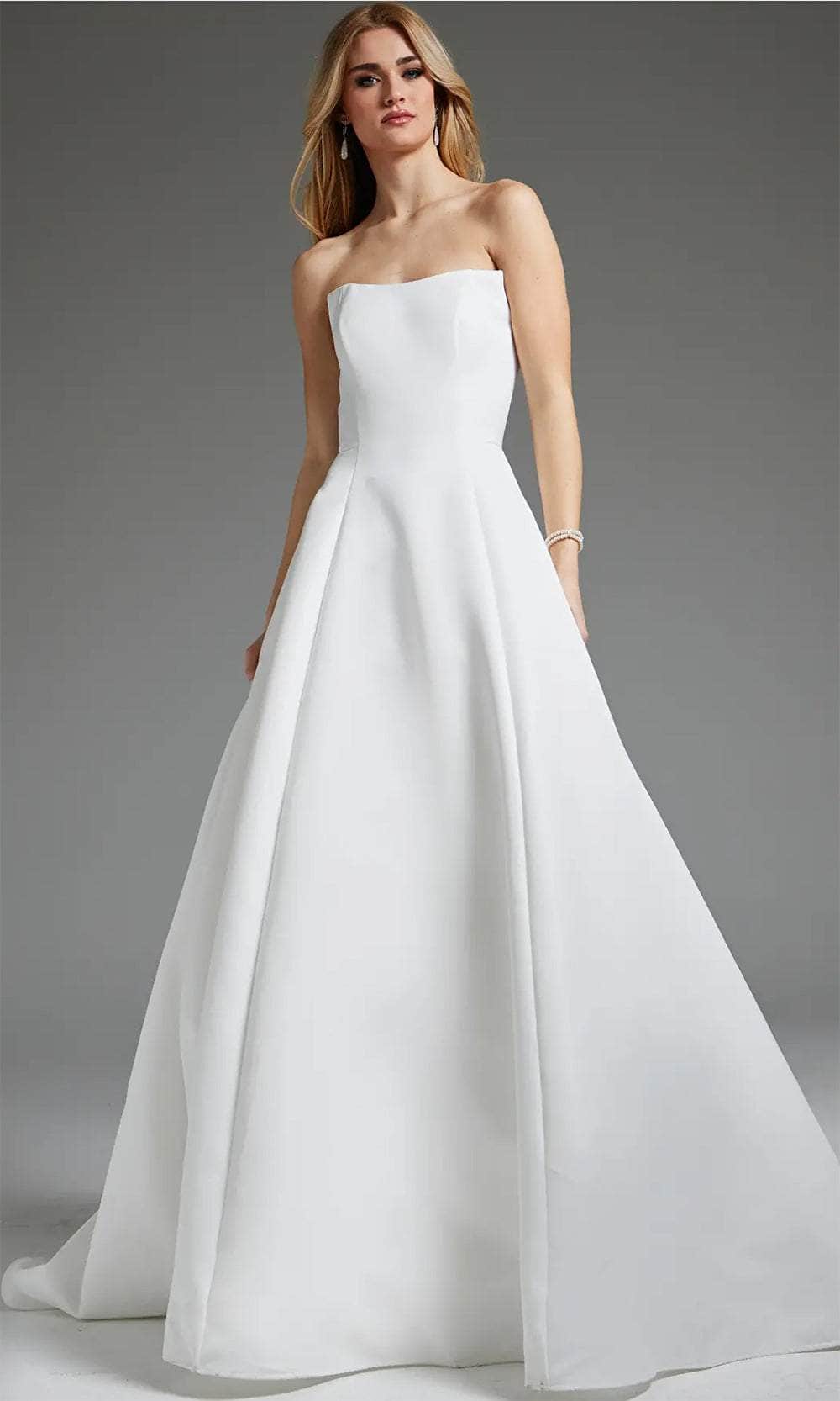 Jovani JB42346 - Strapless Open Back Bridal Gown Bridal Dresses 00  Off-White