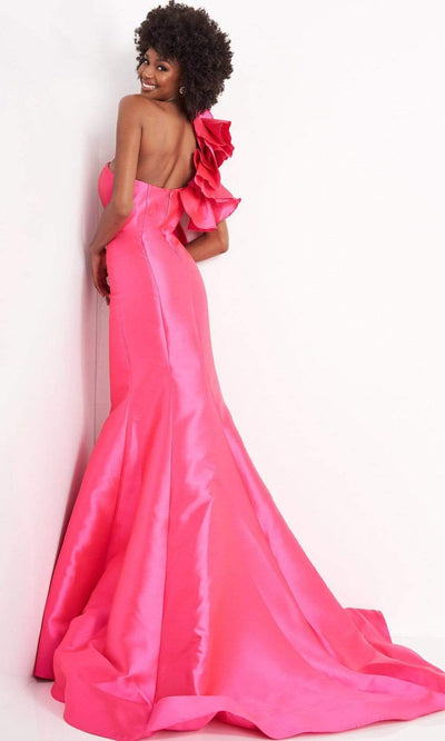 Jovani - JVN00650 Oversized Floral Detail One Shoulder Gown Prom Dresses