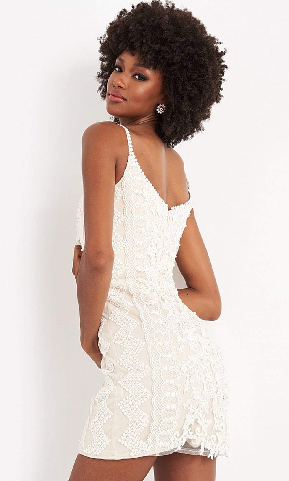 JVN by Jovani JVN04527 - Short Sheath Dress - Sleeveless, Straps, Embroidery 2 / Light-Blue JVN by Jovani JVN04527 - Short Sheath Dress - Sleeveless, Straps, Embroidery 2 / Light-Blue