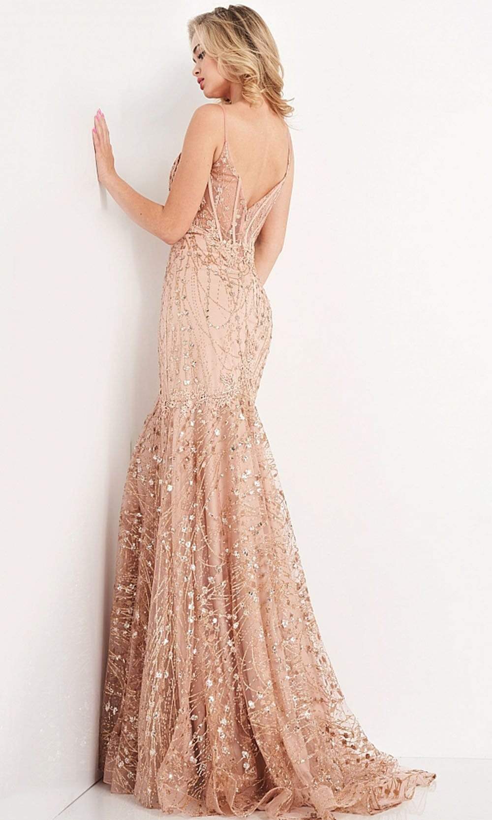 Jovani - JVN05788 Lace Embellished Trumpet Dress Evening Dresses