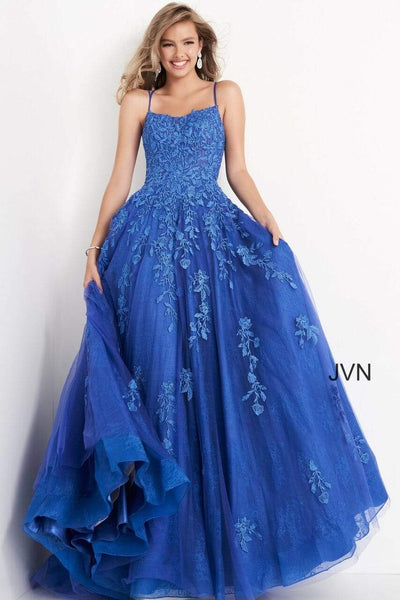 Jovani - JVN06644 Long Embroidered Lace A-Line Gown Prom Dresses