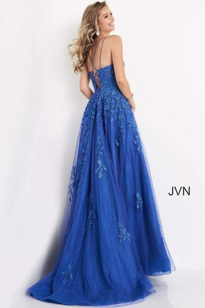 Jovani - JVN06644 Long Embroidered Lace A-Line Gown Prom Dresses