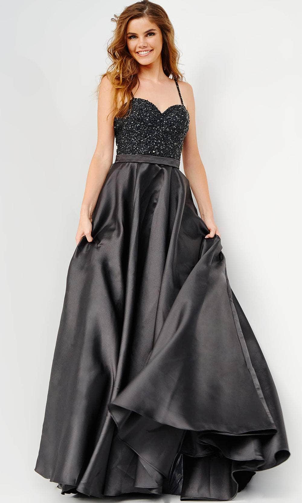 Jovani JVN08475 - Beaded Sweetheart Satin Prom Dress Prom Dresses
