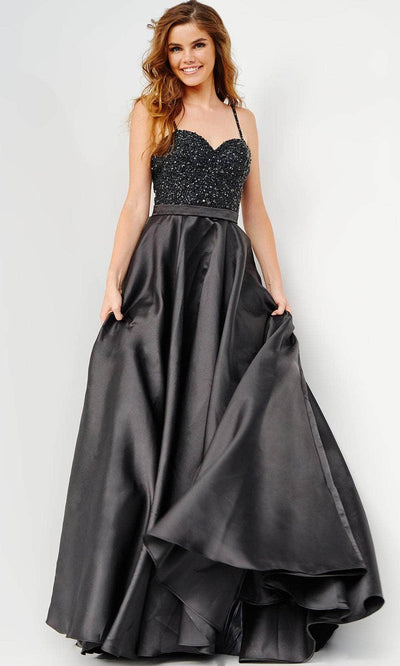 Jovani JVN08475 - Beaded Sweetheart Satin Prom Dress Prom Dresses