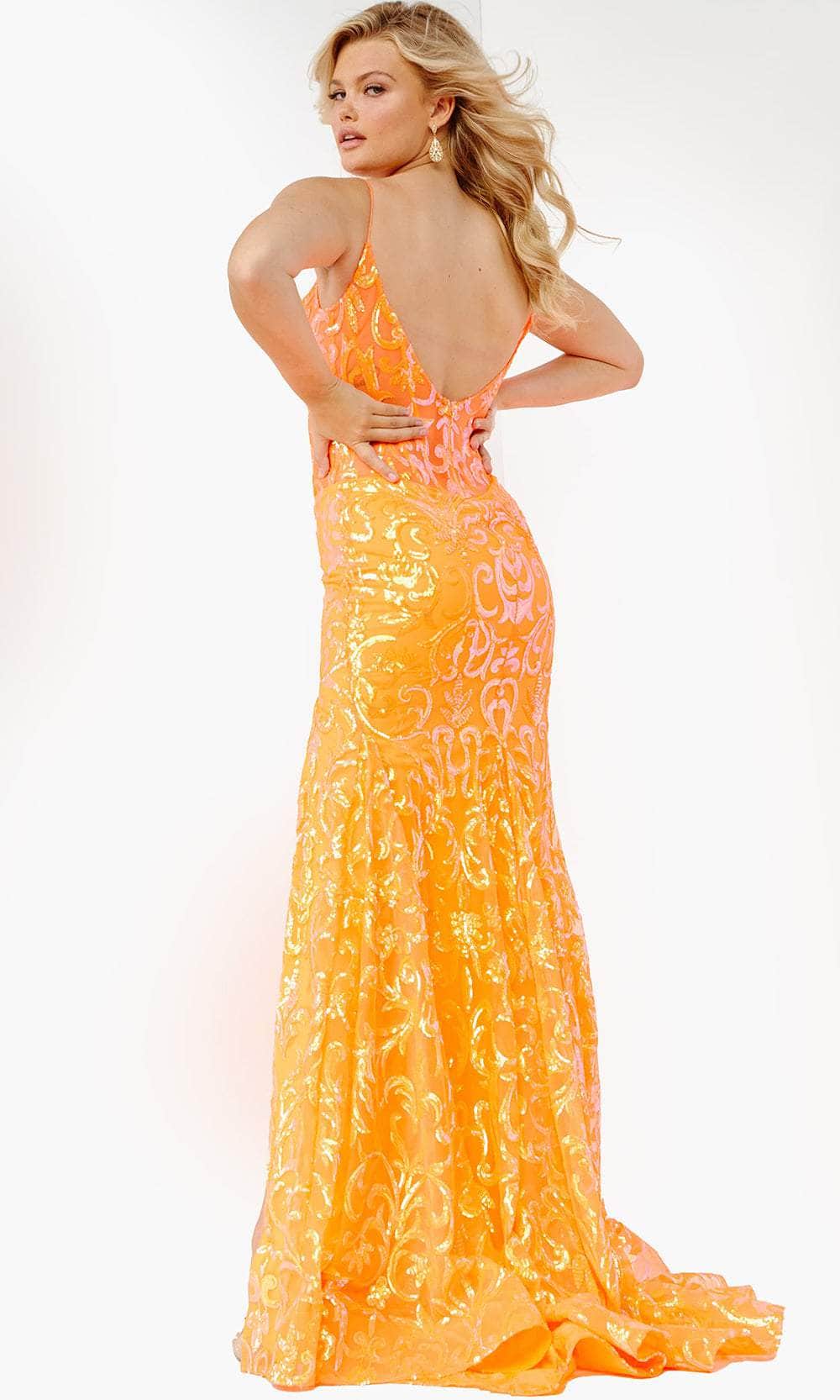 Jovani JVN23216 - Sequined Deep V-Neck Prom Gown Prom Dresses