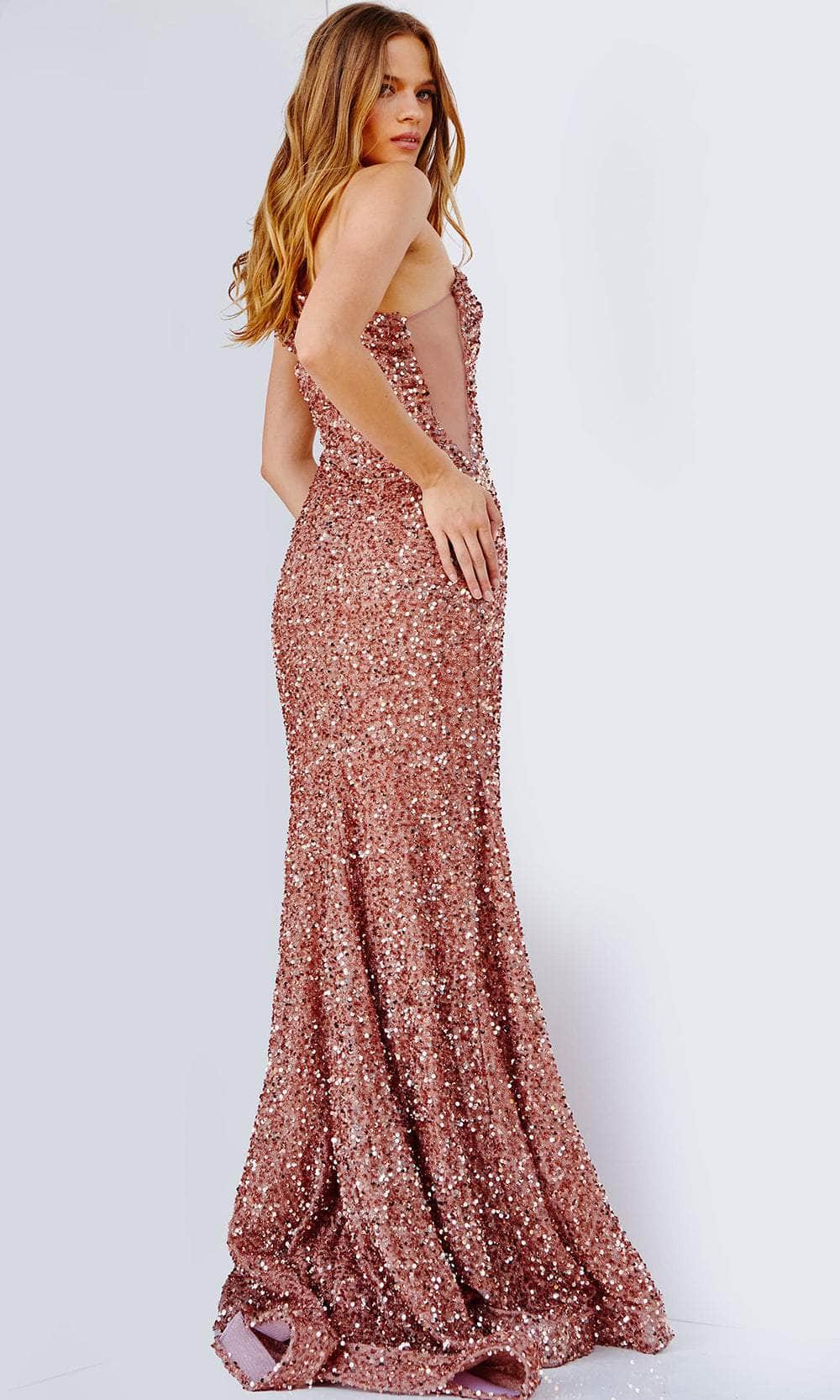 Jovani JVN23770 - Draped Shoulder Sequin Prom Dress Prom Dresses