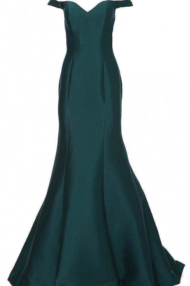 Jovani - JVN3245 Off-Shoulder Long Mermaid Dress Pageant Dresses 00 / Green