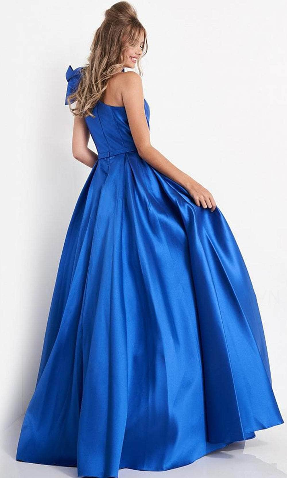 Jovani - JVN4355 Bow Accented One Shoulder Ballgown Ball Gowns