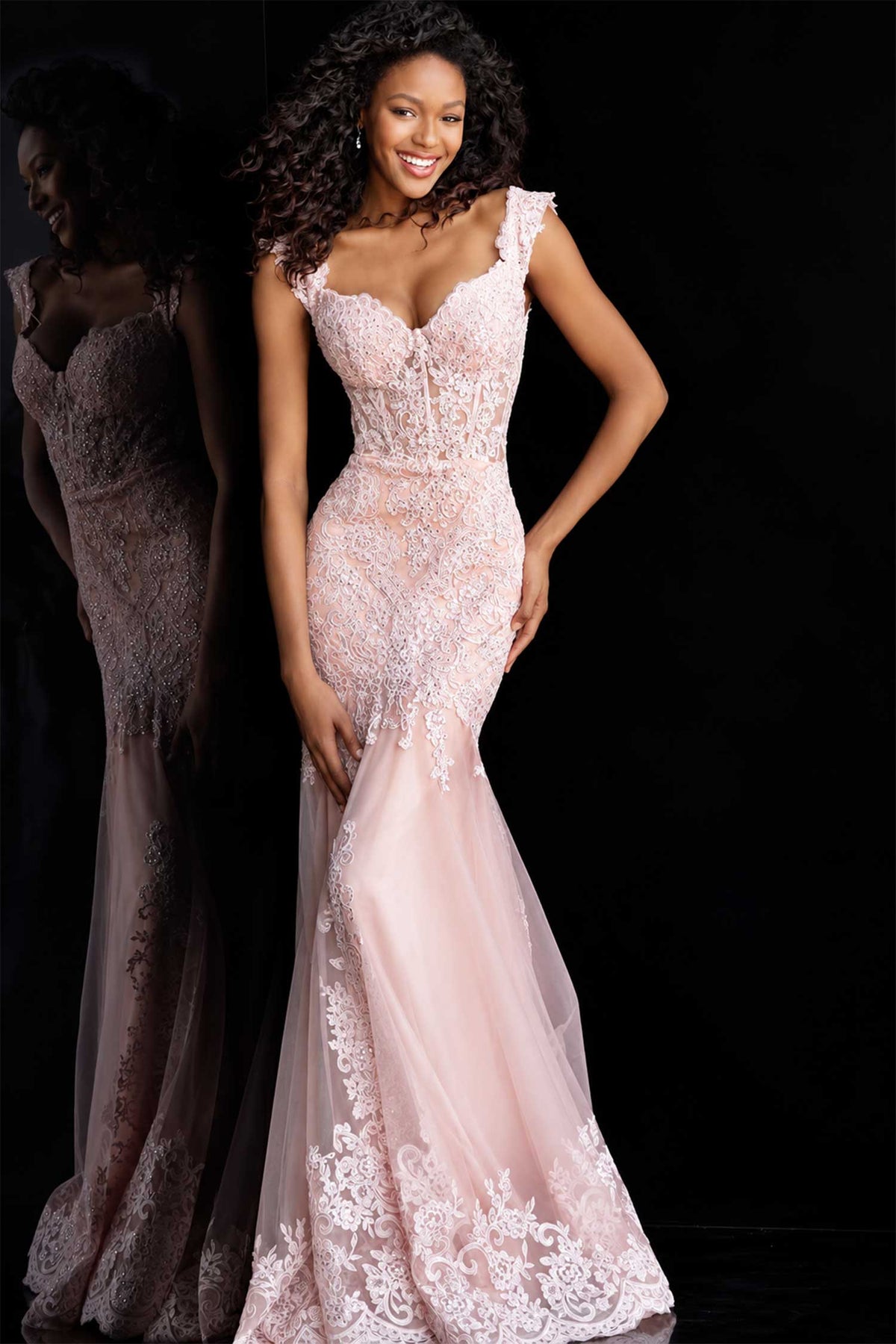 Jovani - JVN65688 Embroidered Sweetheart Gown