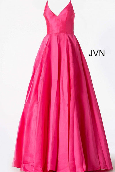 Jovani - JVN66673 Plunging V-neck Ballgown With Cutout Back Ball Gowns