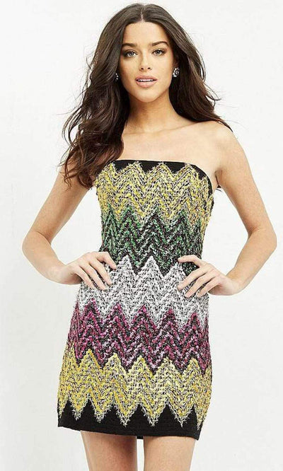 Jovani - M05036 Zigzag Embellished Colorful Dress Special Occasion Dress