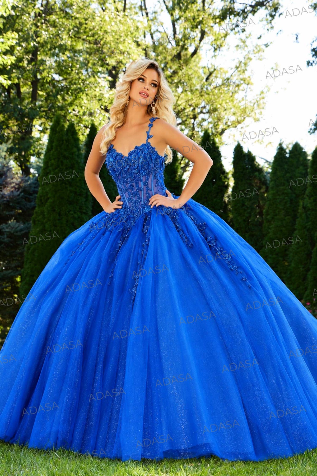Jovani Q43437 - Illusion Corset Embroidered Quince Ballgown