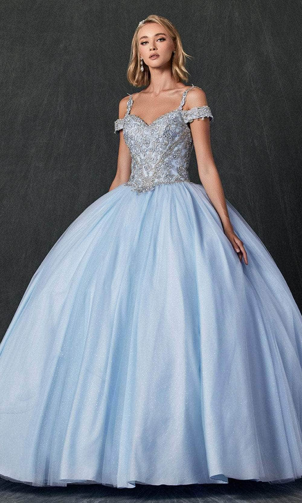 Juliet Dresses 1430 - Sweetheart Tulle Quinceanera Gown Quinceanera Dresses XS / Bahama Blue