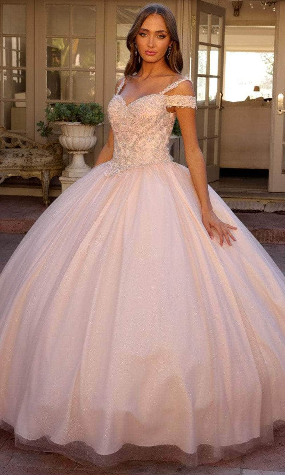 Juliet Dresses 1430 - Sweetheart Tulle Quinceanera Gown Quinceanera Dresses XS / Blush