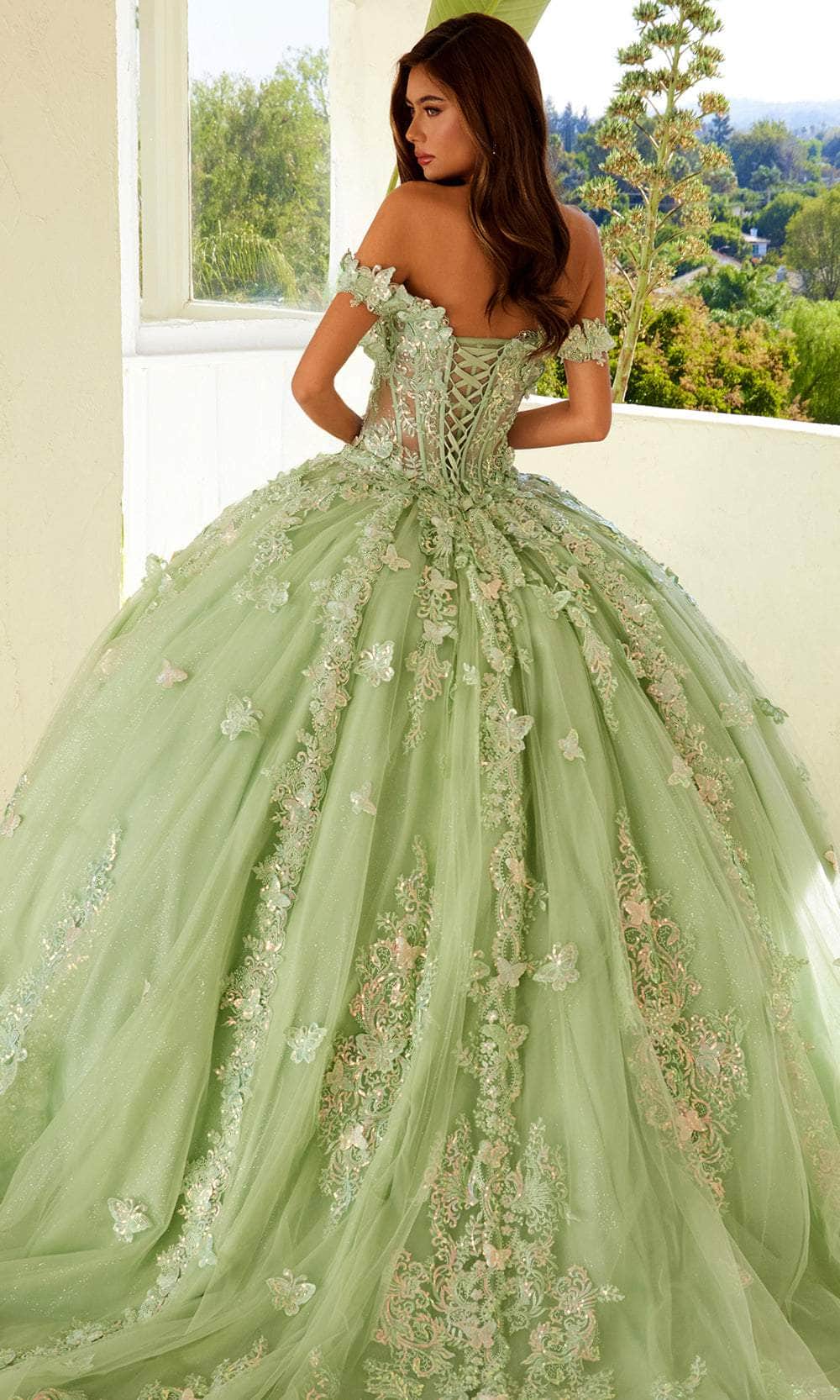 Juliet Dresses 1485J - Elegant Tulle Ball Gown with Butterfly Details Quinceanera Dresses
