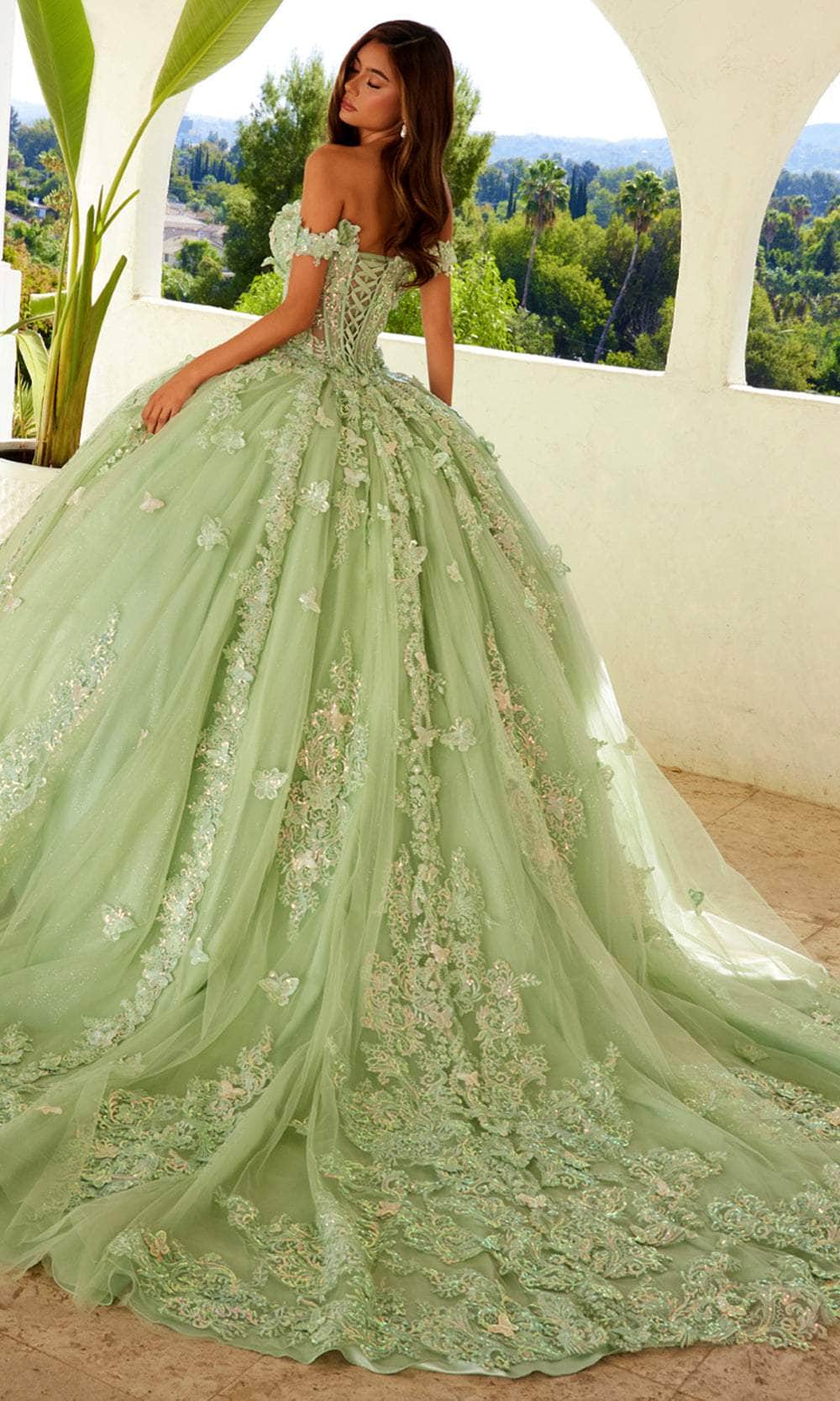 Juliet Dresses 1485J - Elegant Tulle Ball Gown with Butterfly Details Quinceanera Dresses
